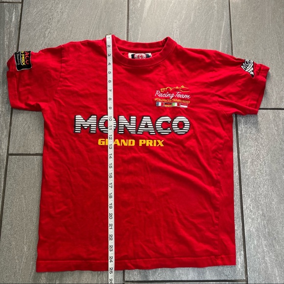 Monaco Grand Prix Racing Team Embroidered Red Tshirt Men’s Size Medium. RARE - Picture 6 of 8